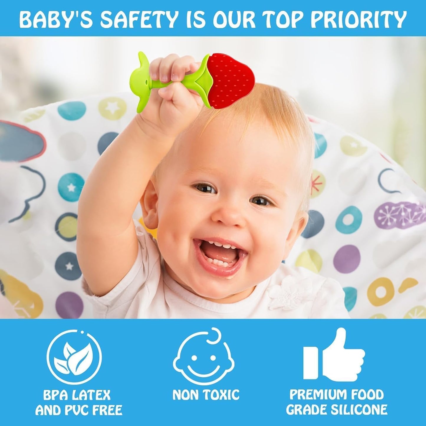 Mothercare Silicone BPA Free Natural Organic Nipple Teethers for Newborn Infant, Babies
